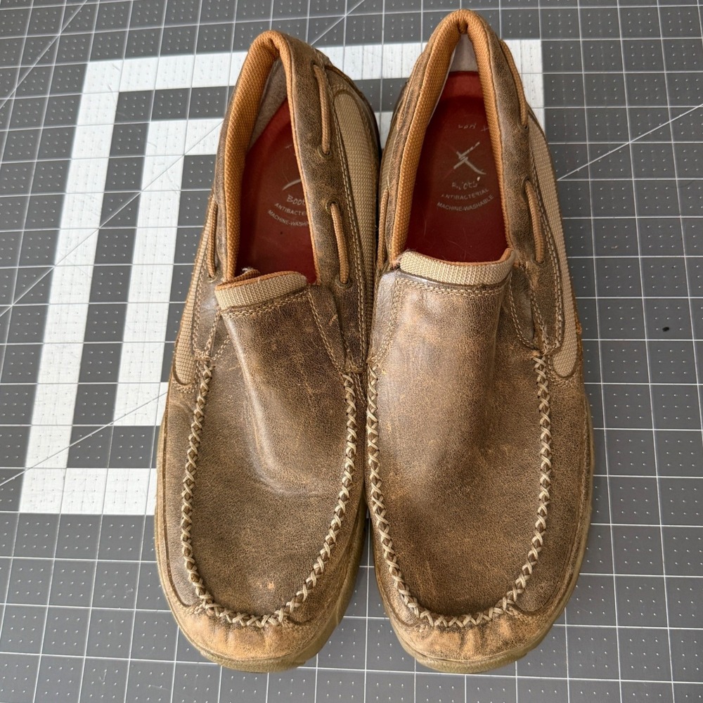 Twisted X Mens Size 13M Driving Moccasin‎ Leather Slip On Loafers MDMS002